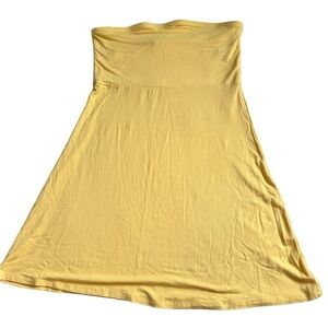 Yellow strapless mini dress